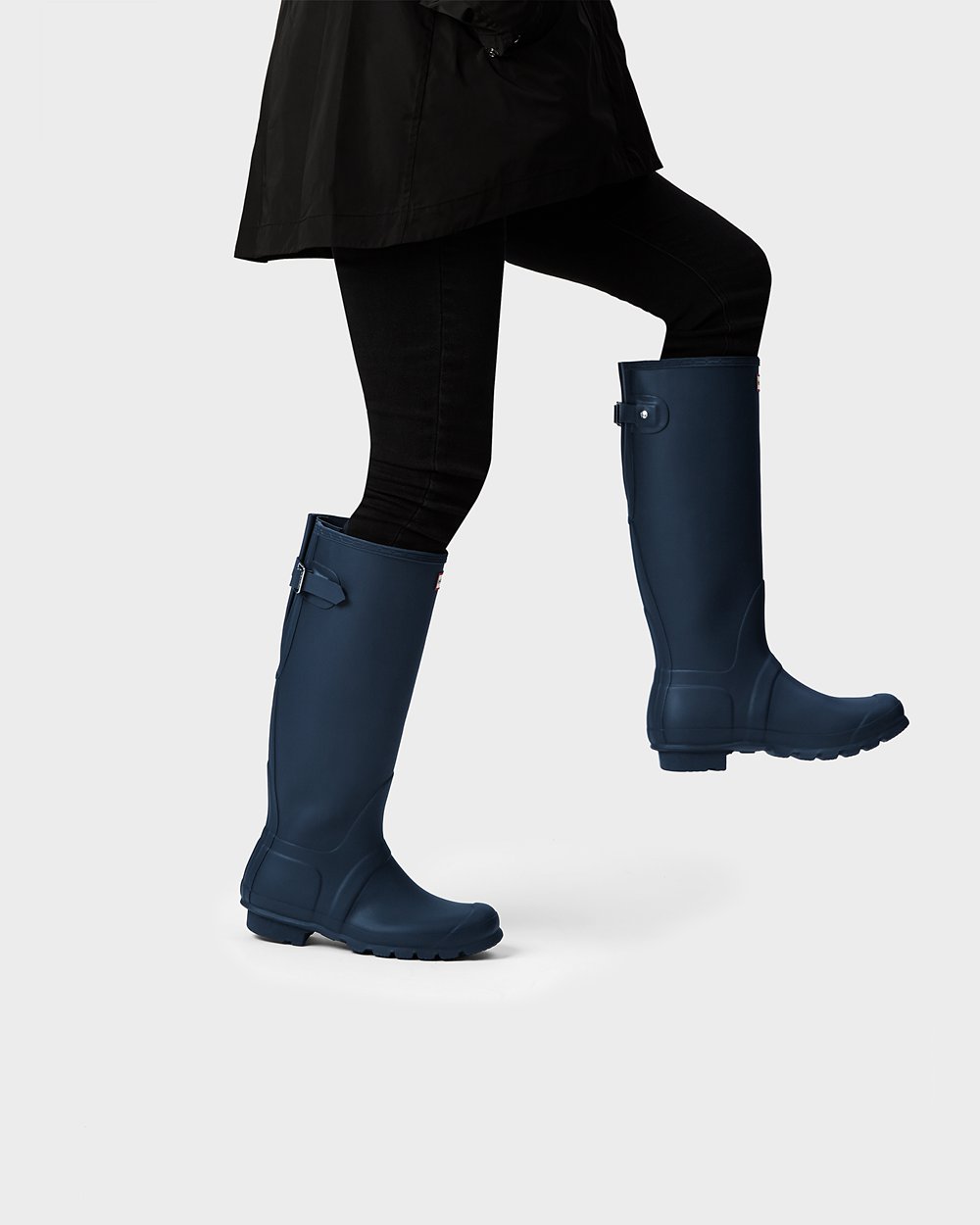 Galochas Altas Hunter Feminina Azul Marinho - Original Back Adjustable - 48FARIKSQ